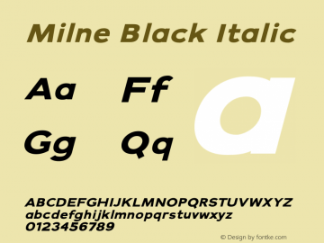 Milne-BlackItalic 0.1.0图片样张