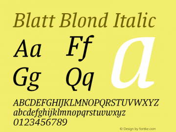 Blatt Blond Italic Version 1.003图片样张