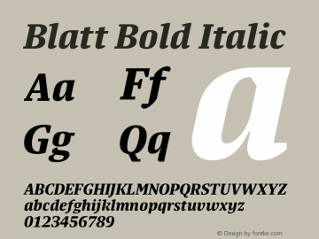 Blatt Bold Italic Version 1.003图片样张