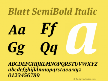 Blatt SemiBold Italic Version 1.003图片样张