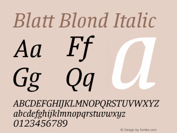 Blatt-BlondItalic Version 1.003图片样张