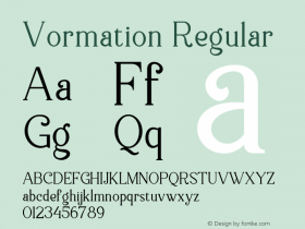 Vormation Version 1.00;March 23, 2022;FontCreator 12.0.0.2567 64-bit图片样张