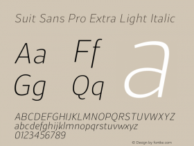 Suit Sans Pro Extra Light Italic Version 1.000图片样张