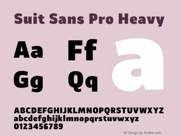 Suit Sans Pro Heavy Version 1.000图片样张