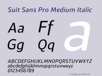 Suit Sans Pro Medium Italic Version 1.000图片样张