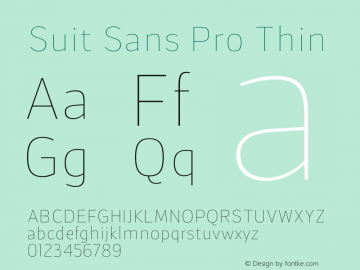 Suit Sans Pro Thin Version 1.000图片样张