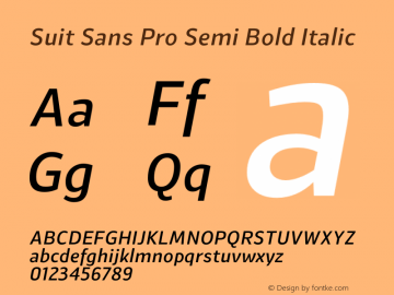 Suit Sans Pro Semi Bold Italic Version 1.000图片样张