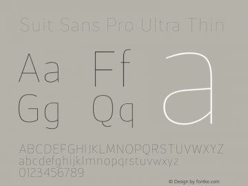 Suit Sans Pro Ultra Thin Version 1.000图片样张