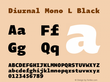Diurnal Mono L Black Version 1.000;hotconv 1.0.109;makeotfexe 2.5.65596图片样张