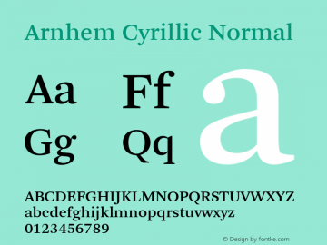 Arnhem Cyrillic Normal Version 1.001图片样张
