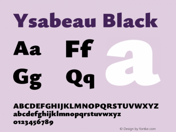 Ysabeau Black Version 1.000;FEAKit 1.0图片样张