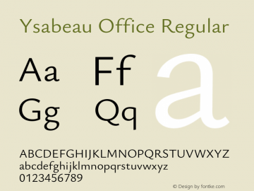 Ysabeau Office Regular Version 1.000;FEAKit 1.0图片样张