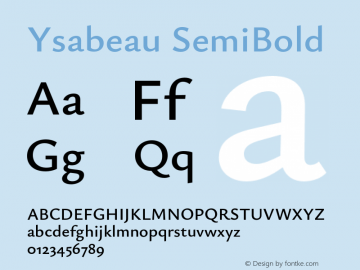 Ysabeau SemiBold Version 1.000;FEAKit 1.0图片样张