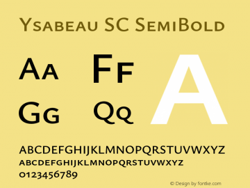 Ysabeau SC SemiBold Version 1.000;FEAKit 1.0图片样张