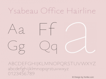 Ysabeau Office Hairline Version 1.000;FEAKit 1.0图片样张