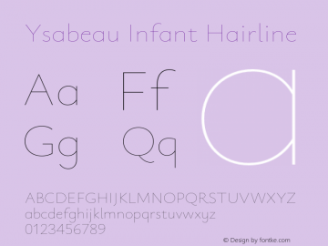 Ysabeau Infant Hairline Version 1.000;FEAKit 1.0图片样张