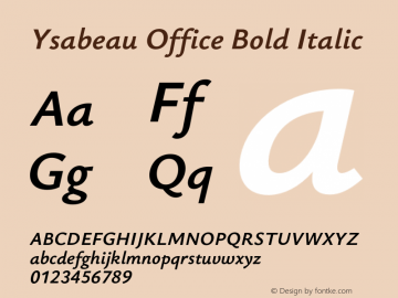 Ysabeau Office Bold Italic Version 1.000;FEAKit 1.0图片样张