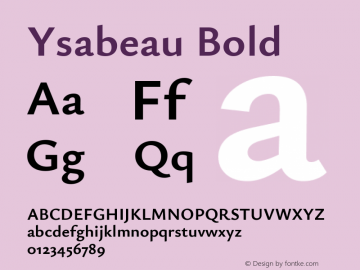 Ysabeau Bold Version 1.000图片样张