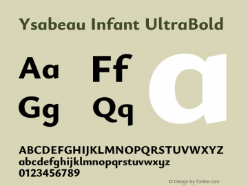 Ysabeau Infant UltraBold Version 1.000图片样张