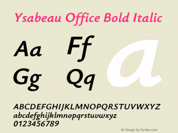 Ysabeau Office Bold Italic Version 1.000图片样张