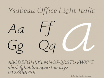 Ysabeau Office Light Italic Version 1.000图片样张
