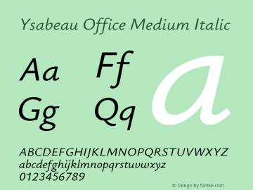 Ysabeau Office Medium Italic Version 1.000图片样张