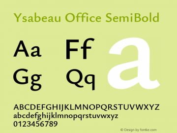 Ysabeau Office SemiBold Version 1.000图片样张