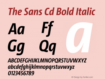 The Sans Cd  Bold Italic Version 4.025图片样张