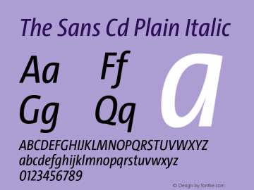 The Sans Cd  Plain Italic Version 4.025图片样张