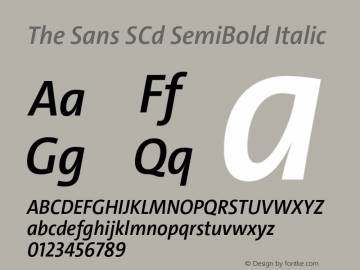 The Sans SCd  SemiBold Italic Version 4.025图片样张