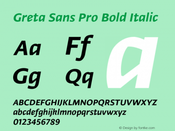 GretaSansPro-BldIta Version 1.0; 2015图片样张