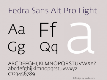 Fedra Sans Alt Pro Light Version 4.1图片样张