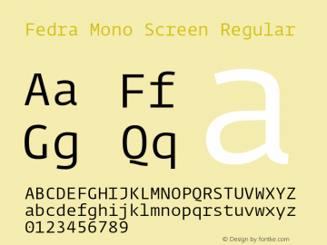 Fedra Mono Screen Regular Version 2.0; 2012图片样张