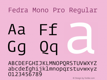 Fedra Mono Pro Regular Version 2.0; 2007图片样张