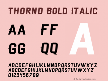 THORND Bold Italic Version 1.001;Fontself Maker 3.5.4图片样张