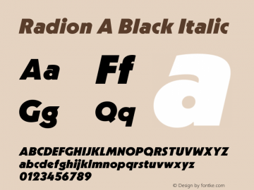 Radion A Black Italic Version 1.000;hotconv 1.0.109;makeotfexe 2.5.65596图片样张