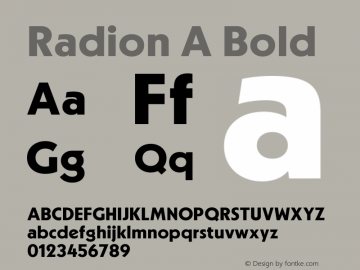 Radion A Bold Version 1.000;hotconv 1.0.109;makeotfexe 2.5.65596图片样张