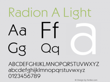 Radion A Light Version 1.000;hotconv 1.0.109;makeotfexe 2.5.65596图片样张