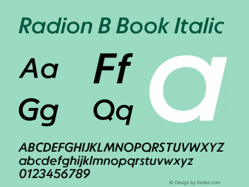 RadionB-BookItalic Version 1.000;hotconv 1.0.109;makeotfexe 2.5.65596图片样张