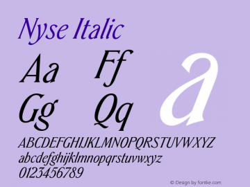 Nyse Italic Version 1.000;hotconv 1.0.109;makeotfexe 2.5.65596图片样张