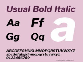Usual Bold Italic Version 1.002图片样张