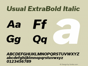 Usual ExtraBold Italic Version 1.002图片样张