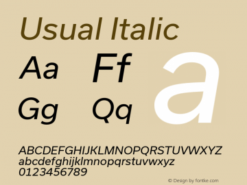 Usual Italic Version 1.002图片样张