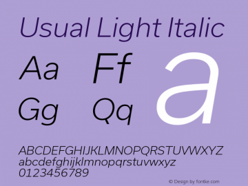 Usual Light Italic Version 1.002图片样张