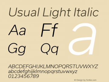 Usual Light Italic Version 1.002图片样张