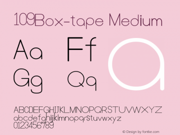 109Box_tape Medium Version 2.03;October 10, 2019;FontCreator 11.0.0.2366 32-bit图片样张