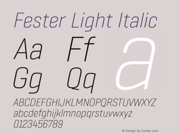 Fester Light Italic Version 1.000;FEAKit 1.0图片样张