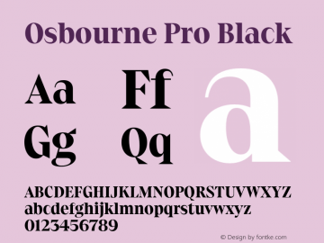 Osbourne Pro Black Version 1.000;hotconv 1.0.109;makeotfexe 2.5.65596图片样张