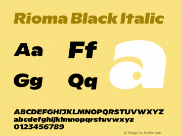 Rioma Black Italic Version 1.000图片样张