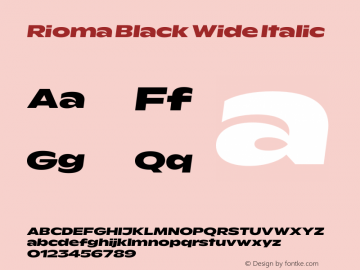 Rioma Black Wide Italic Version 1.000图片样张